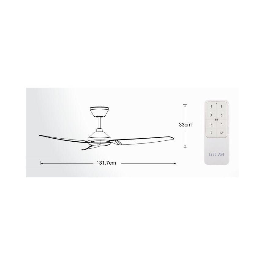 Lucci air 21616349 - Plafondventilator POLIS IP55 zwart + afstandsbediening
