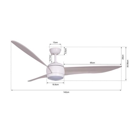 Lucci air 512911 - LED plafondventilator AIRFUSION NORDIC LED/20W/230V hout/wit Ø 142 cm + met afstandsbediening