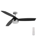 Lucci air 513072 - BRONX dimbare LED-plafondventilator, LED 18W/230V, 3000/4000/6000K, zwart/glanzend chroom, Ø 132 cm + afstandsbediening