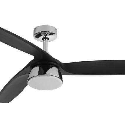 Lucci air 513072 - BRONX dimbare LED-plafondventilator, LED 18W/230V, 3000/4000/6000K, zwart/glanzend chroom, Ø 132 cm + afstandsbediening