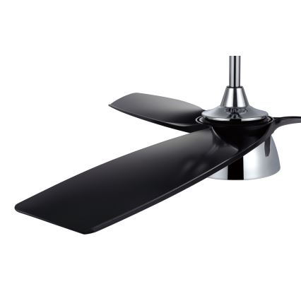 Lucci air 513072 - BRONX dimbare LED-plafondventilator, LED 18W/230V, 3000/4000/6000K, zwart/glanzend chroom, Ø 132 cm + afstandsbediening