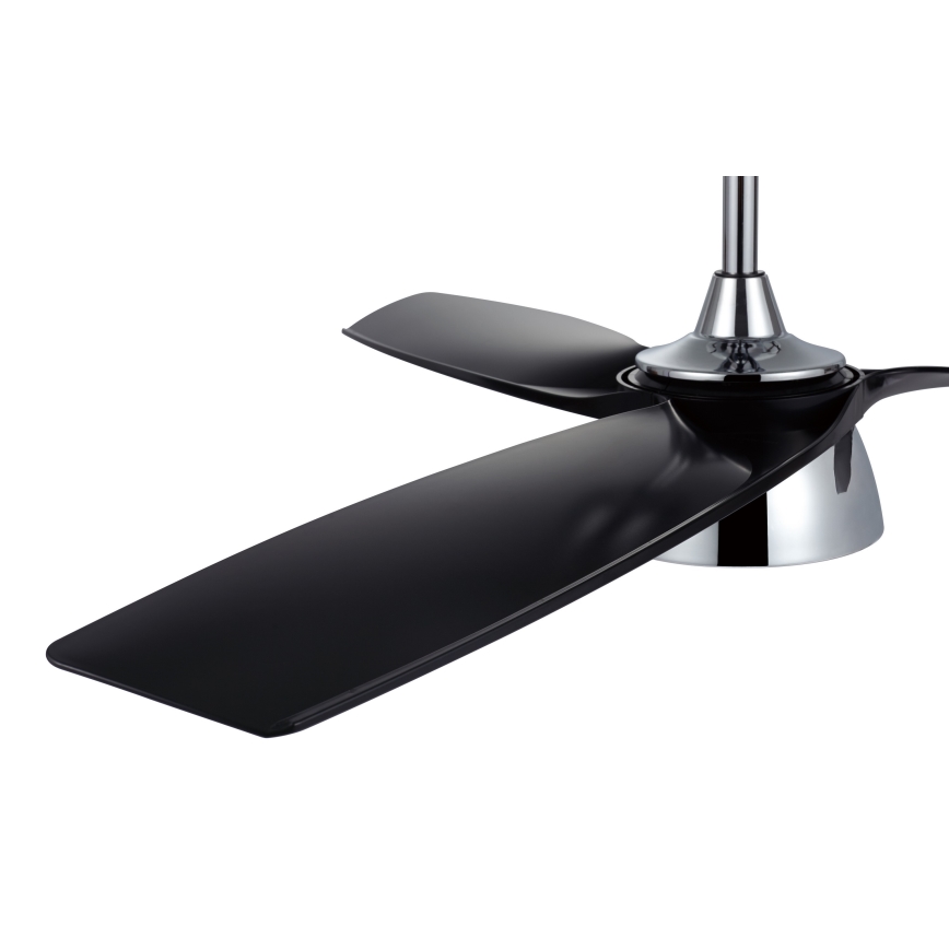 Lucci air 513072 - BRONX dimbare LED-plafondventilator, LED 18W/230V, 3000/4000/6000K, zwart/glanzend chroom, Ø 132 cm + afstandsbediening