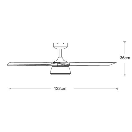 Lucci air 513072 - BRONX dimbare LED-plafondventilator, LED 18W/230V, 3000/4000/6000K, zwart/glanzend chroom, Ø 132 cm + afstandsbediening