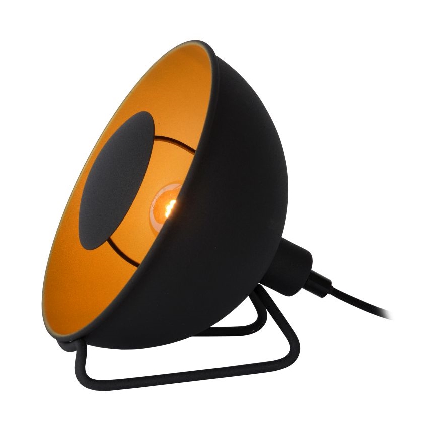 Lucide 05530/20/30 - Tafellamp ALVARO 1xE14/25W/230V diameter 20 cm zwart/gouden