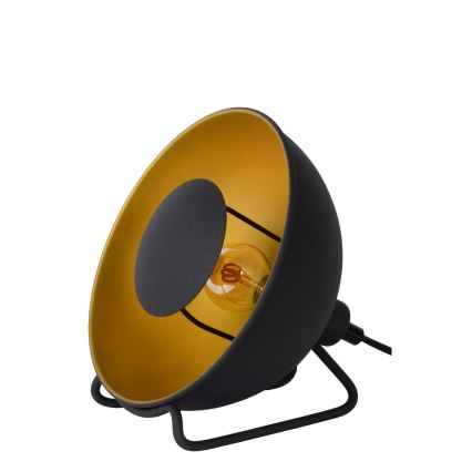 Lucide 05530/20/30 - Tafellamp ALVARO 1xE14/25W/230V diameter 20 cm zwart/gouden