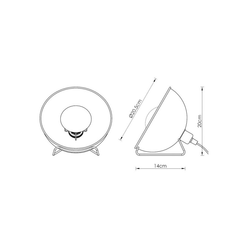 Lucide 05530/20/30 - Tafellamp ALVARO 1xE14/25W/230V diameter 20 cm zwart/gouden