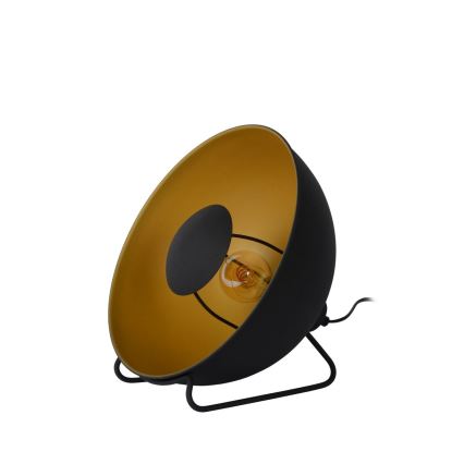 Lucide 05530/31/30 - Tafellamp ALVARO 1xE27/40W/230V diameter 31 cm zwart/gouden