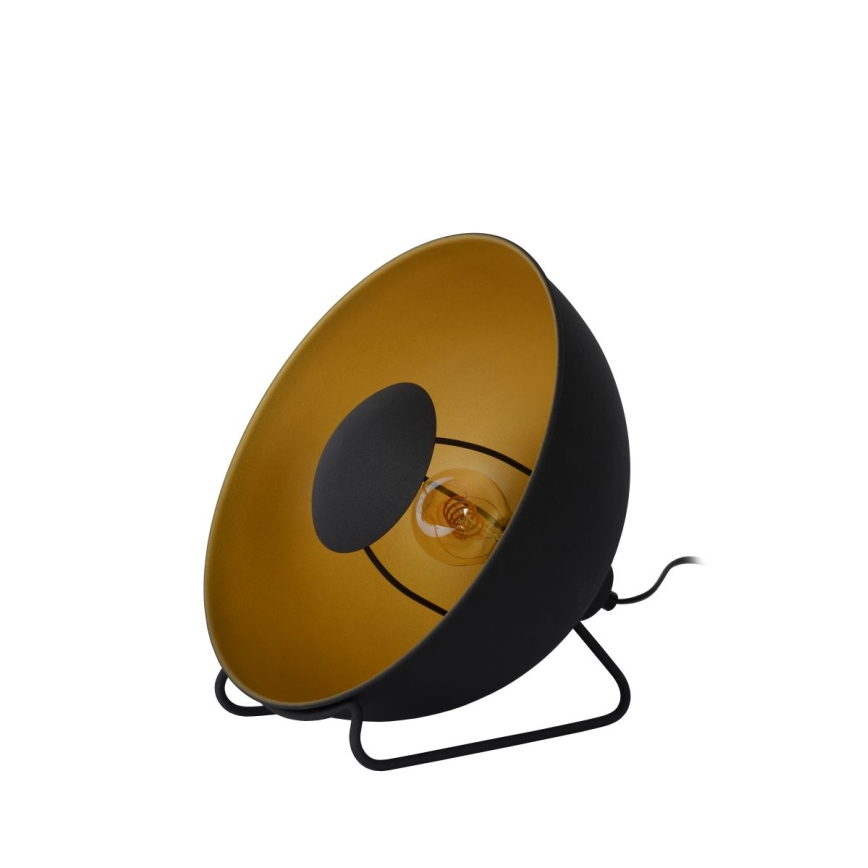 Lucide 05530/31/30 - Tafellamp ALVARO 1xE27/40W/230V diameter 31 cm zwart/gouden