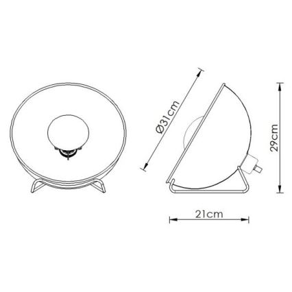 Lucide 05530/31/30 - Tafellamp ALVARO 1xE27/40W/230V diameter 31 cm zwart/gouden