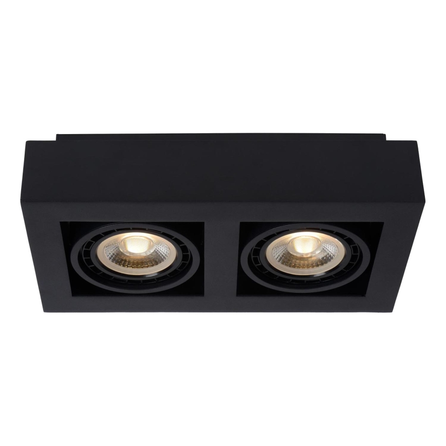 Lucide 09120/24/30 – Dimbare LED Spots ZEFIX 2×GU10/12W/230V Zwart