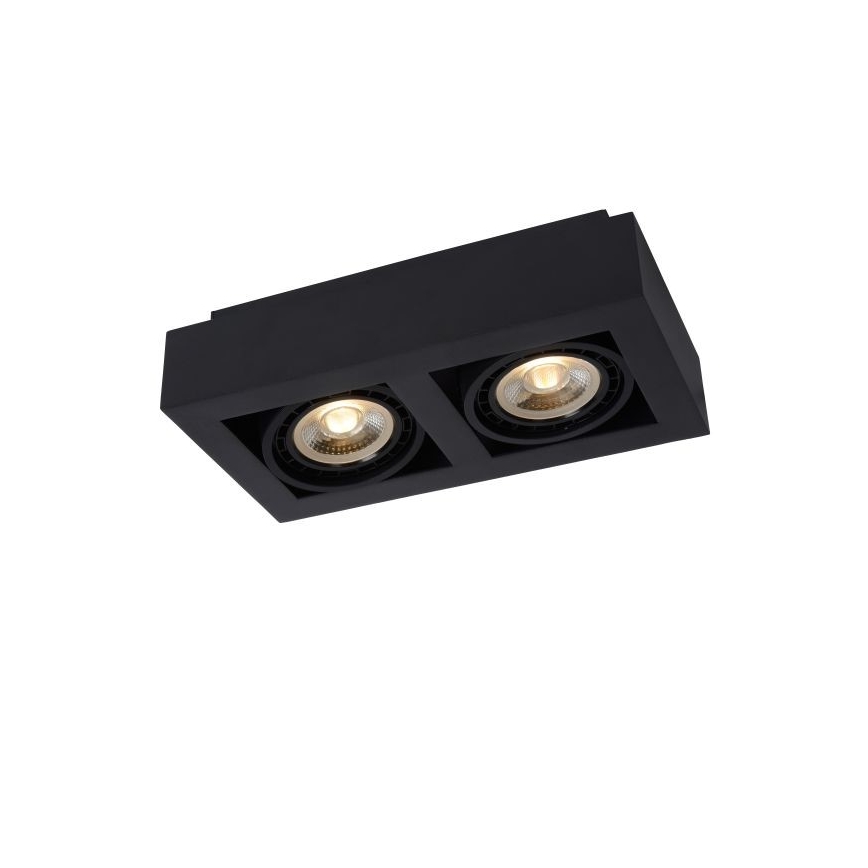 Lucide 09120/24/30 – Dimbare LED Spots ZEFIX 2×GU10/12W/230V Zwart