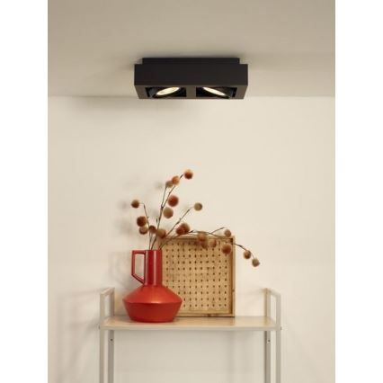 Lucide 09120/24/30 – Dimbare LED Spots ZEFIX 2×GU10/12W/230V Zwart