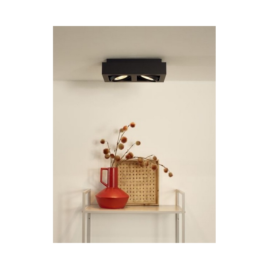 Lucide 09120/24/30 – Dimbare LED Spots ZEFIX 2×GU10/12W/230V Zwart