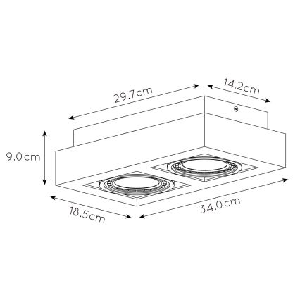 Lucide 09120/24/30 – Dimbare LED Spots ZEFIX 2×GU10/12W/230V Zwart