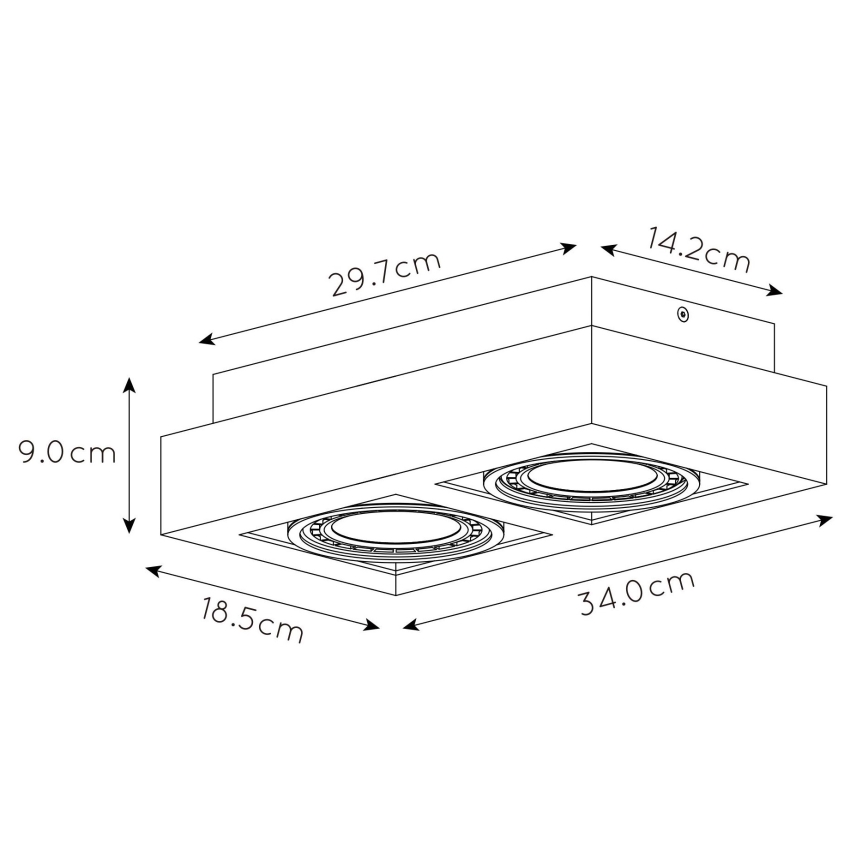 Lucide 09120/24/30 – Dimbare LED Spots ZEFIX 2×GU10/12W/230V Zwart