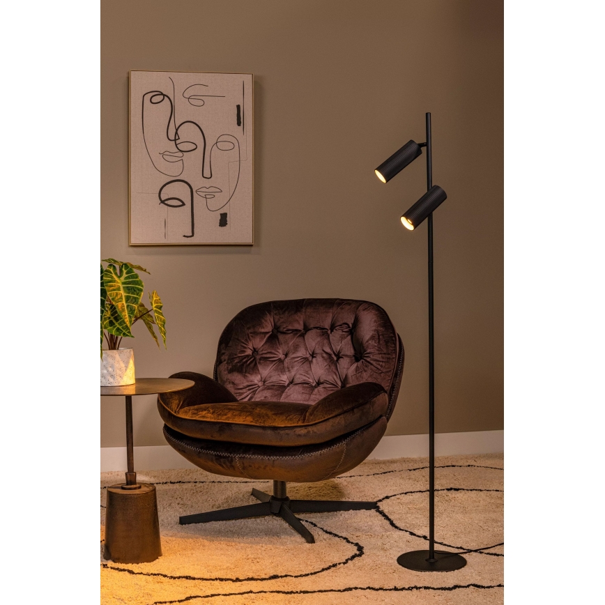 Lucide 09739/02/30 - Staande Lamp CLUBS 2xGU10/40W/230V zwart