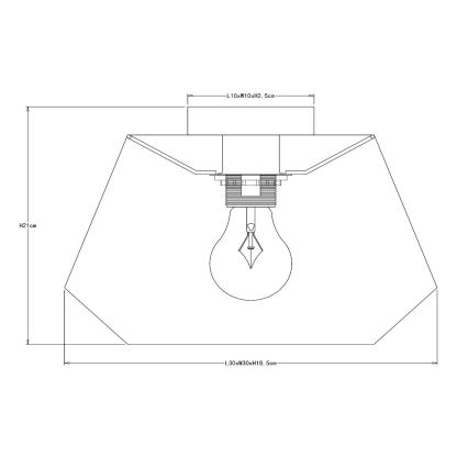Lucide 10121/30/30 - Plafondlamp JESSICA 1xE27/60W/230V zwart