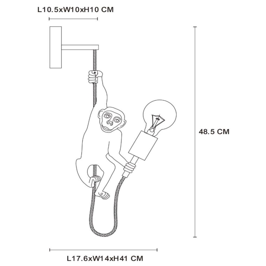 Lucide 10202/01/30 - Wandlamp EXTRAVAGANZA CHIMP 1xE27/60W/230V