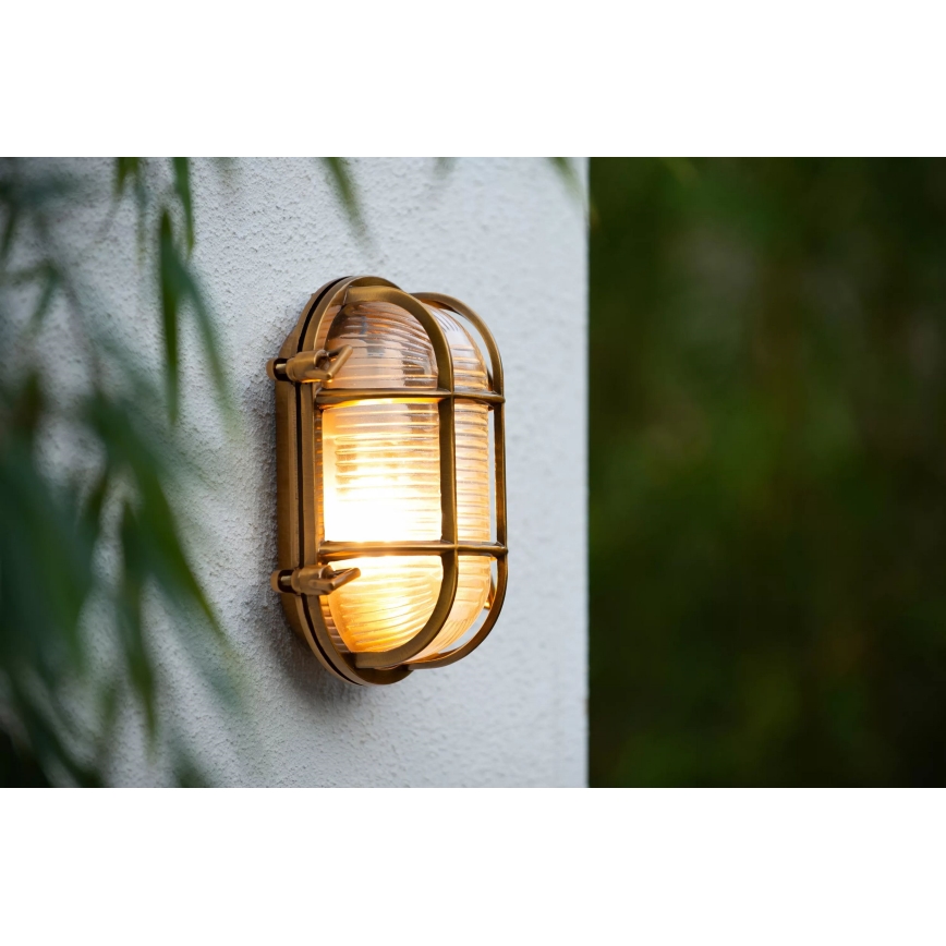 Lucide 11891/20/02 - Wandlamp voor buiten DUDLEY 1xE27/40W/230V IP65 goud