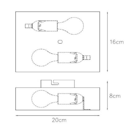 Lucide 12222/02/30 - Wandlamp OVALIS 2xE14/9W/230V