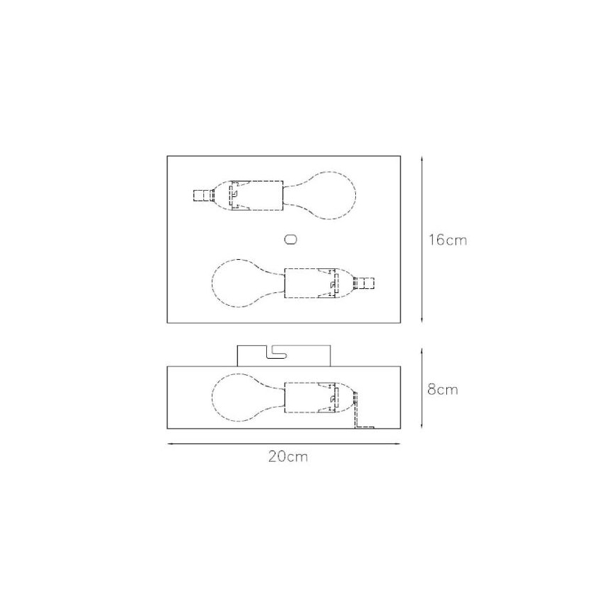 Lucide 12222/02/30 - Wandlamp OVALIS 2xE14/9W/230V