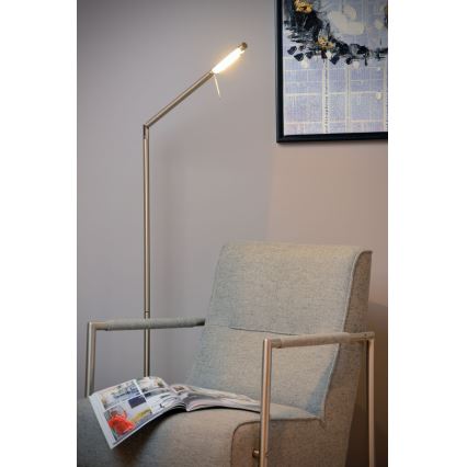Lucide 12719/06/12 - Dimbare LED Staande lamp BERGAMO 1xLED/6W/230V mat chroom