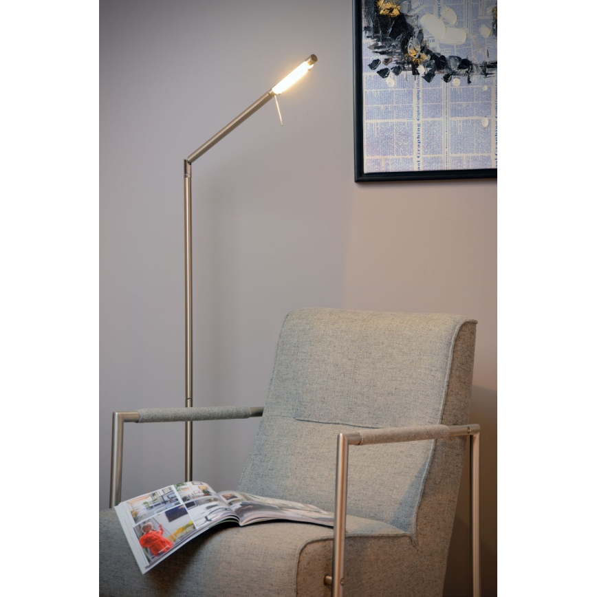 Lucide 12719/06/12 - Dimbare LED Staande lamp BERGAMO 1xLED/6W/230V mat chroom