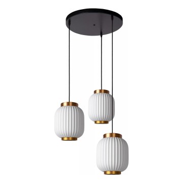Lucide 13435/03/31 - Hanglamp aan een koord GOSSE 3xE27/40W/230V porselein