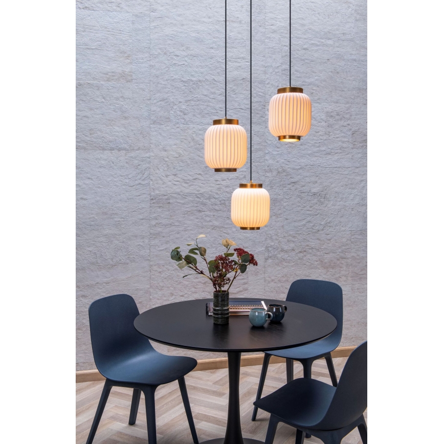 Lucide 13435/03/31 - Hanglamp aan een koord GOSSE 3xE27/40W/230V porselein