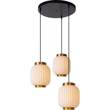 Lucide 13435/03/31 - Hanglamp aan een koord GOSSE 3xE27/40W/230V porselein