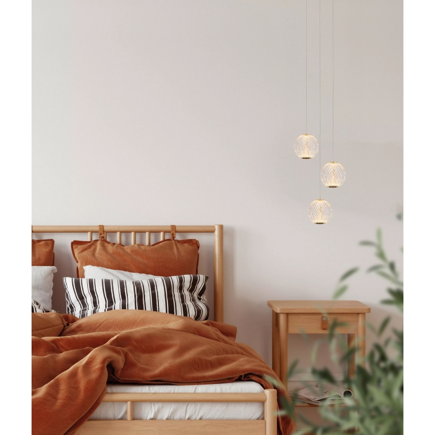 Lucide 13499/13/60 - Dimbare LED hanglamp aan een koord CINTRA 3xLED/4,7W/230V goud
