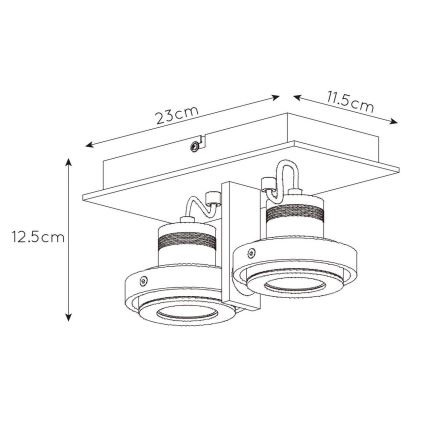 Lucide 17906/11/12 - Dimbare LED Spot LANDA 2xGU10/5W/230V mat chroom