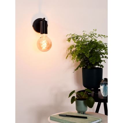 Lucide 21221/01/30 - Wandlamp LEANNE 1xE27/40W/230V zwart