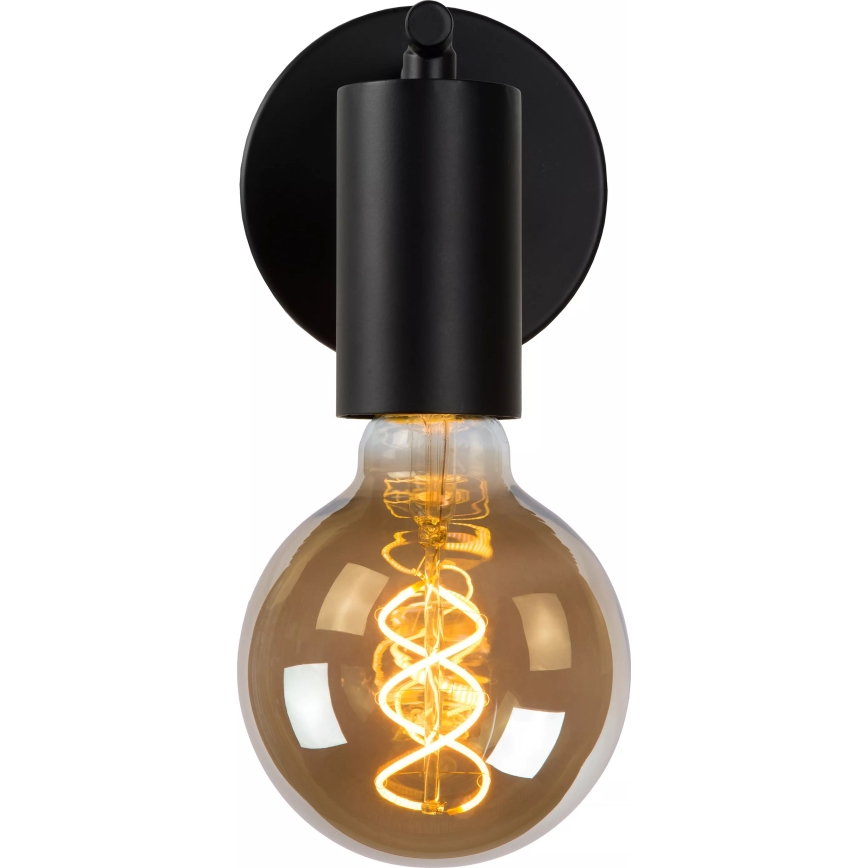 Lucide 21221/01/30 - Wandlamp LEANNE 1xE27/40W/230V zwart
