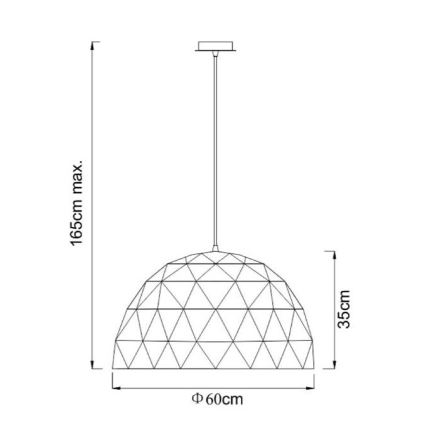 Lucide 21409/60/31 - Hanglamp OTONA 1xE27/60W/230V wit