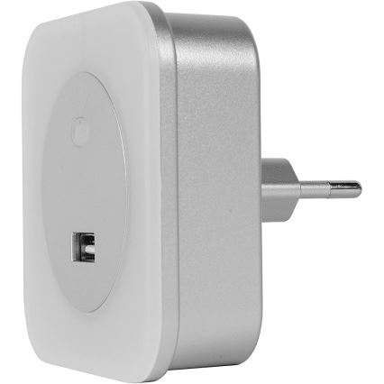 Lucide 22203/01/36 - LED Oriëntatielampje met stekker s USB LED/1W/230V