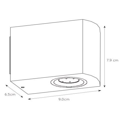 Lucide 22861/05/30 - LED Dimbare wandlamp voor buiten ZORA 1xGU10/5W/230V IP44
