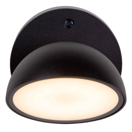 Lucide 22865/12/30 - LED Wandlamp voor buiten met schemersensor FINN LED/12W/230V IP54 zwart