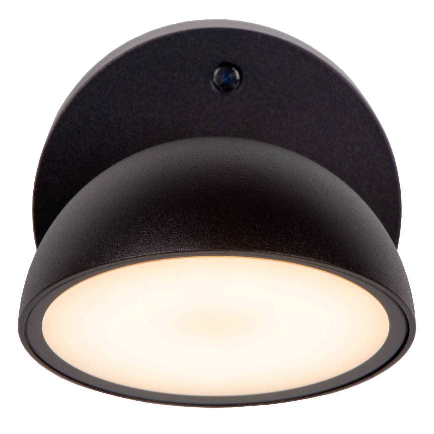 Lucide 22865/12/30 - LED Wandlamp voor buiten met schemersensor FINN LED/12W/230V IP54 zwart