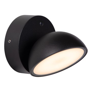 Lucide 22865/12/30 - LED Wandlamp voor buiten met schemersensor FINN LED/12W/230V IP54 zwart