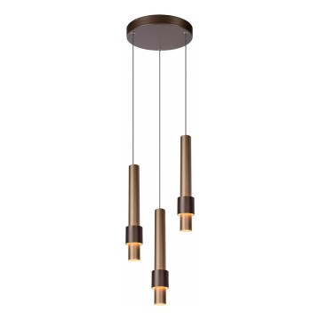 Lucide 24402/15/96 - Dimbare LED hanglamp aan een koord MARGARY 3xLED/4W/230V messing