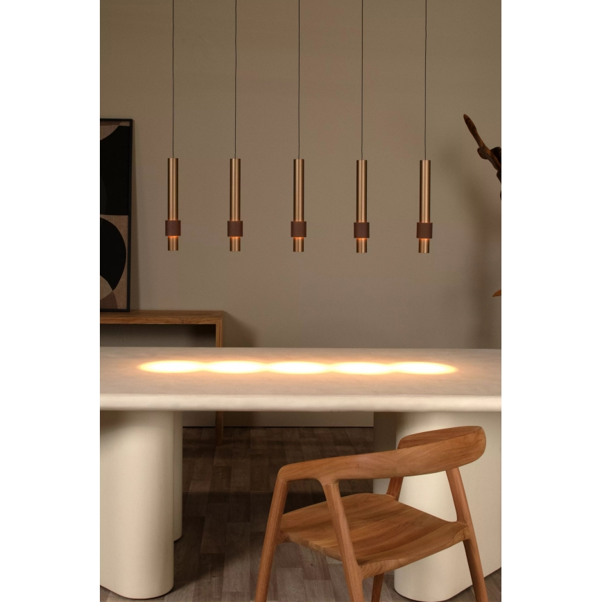 Lucide 24402/30/96 - Dimbare LED hanglamp aan een koord MARGARY 5xLED/4,2W/230V messing
