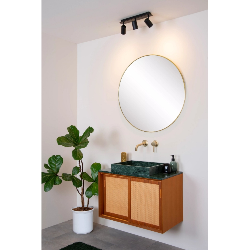 Lucide 26958/15/30 - LED Dimbaar badkamer Spot LENNERT 3xGU10/5W/230V IP44 zwart