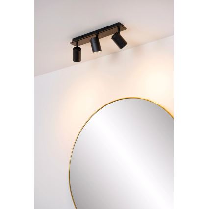 Lucide 26958/15/30 - LED Dimbaar badkamer Spot LENNERT 3xGU10/5W/230V IP44 zwart