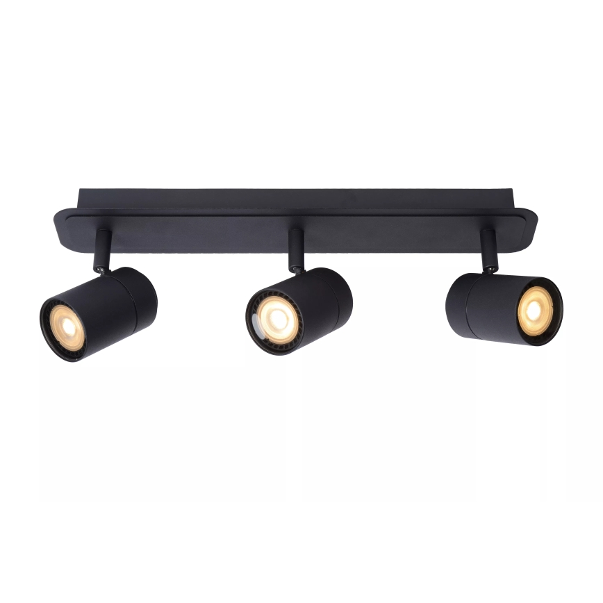 Lucide 26958/15/30 - LED Dimbaar badkamer Spot LENNERT 3xGU10/5W/230V IP44 zwart