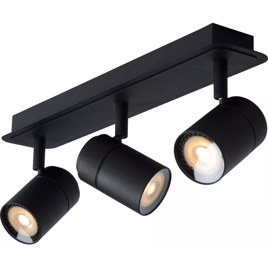 Lucide 26958/15/30 - LED Dimbaar badkamer Spot LENNERT 3xGU10/5W/230V IP44 zwart