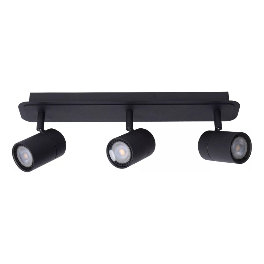 Lucide 26958/15/30 - LED Dimbaar badkamer Spot LENNERT 3xGU10/5W/230V IP44 zwart