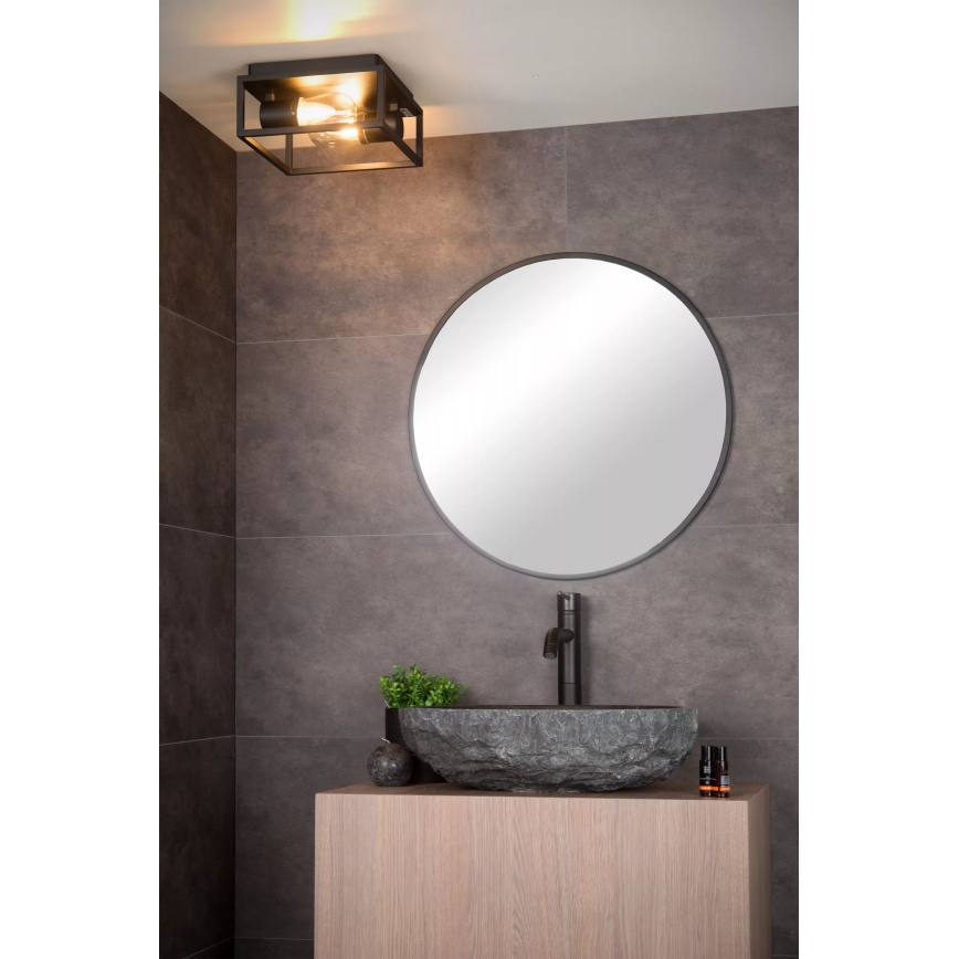 Lucide 27100/02/30 - Badkamer plafondlamp CARLYN 2xE14/6W/230V IP54 zwart