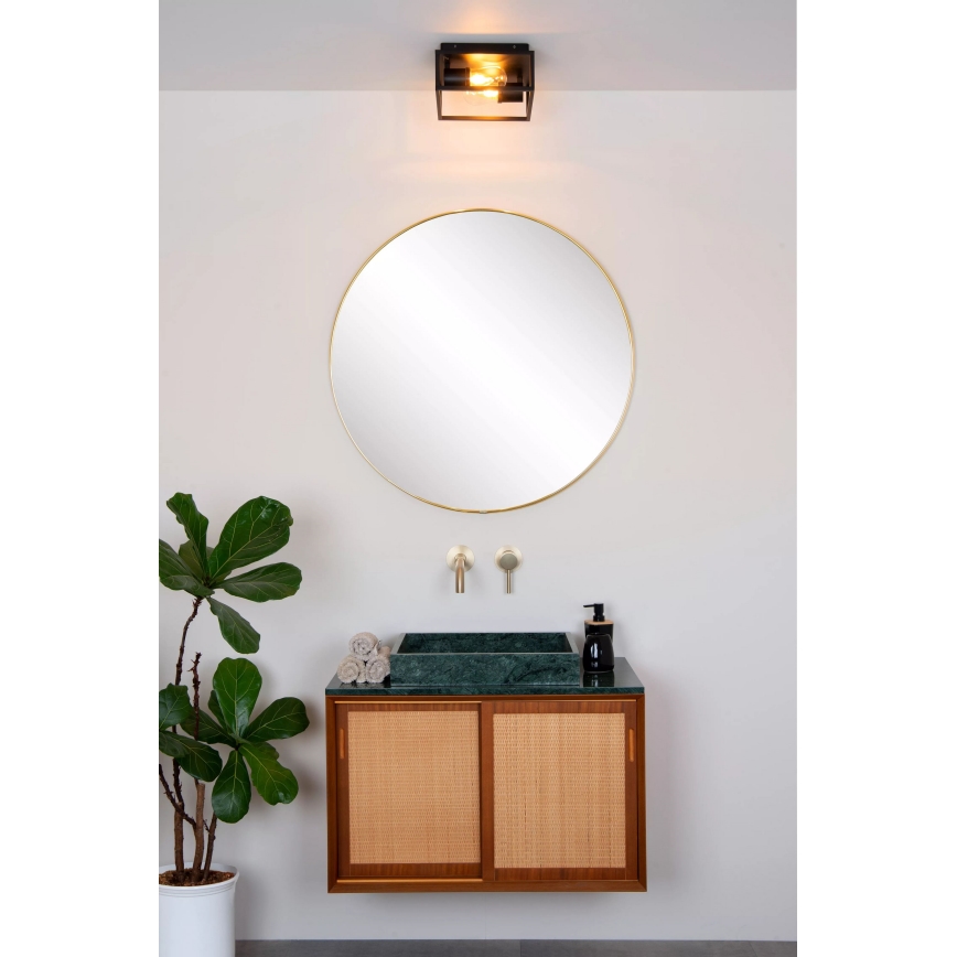 Lucide 27100/02/30 - Badkamer plafondlamp CARLYN 2xE14/6W/230V IP54 zwart