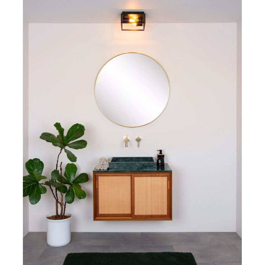 Lucide 27100/02/30 - Badkamer plafondlamp CARLYN 2xE14/6W/230V IP54 zwart